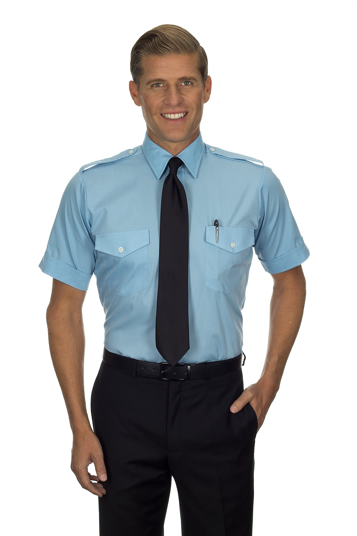 Van Heusen Aviator Shirt SS Blue