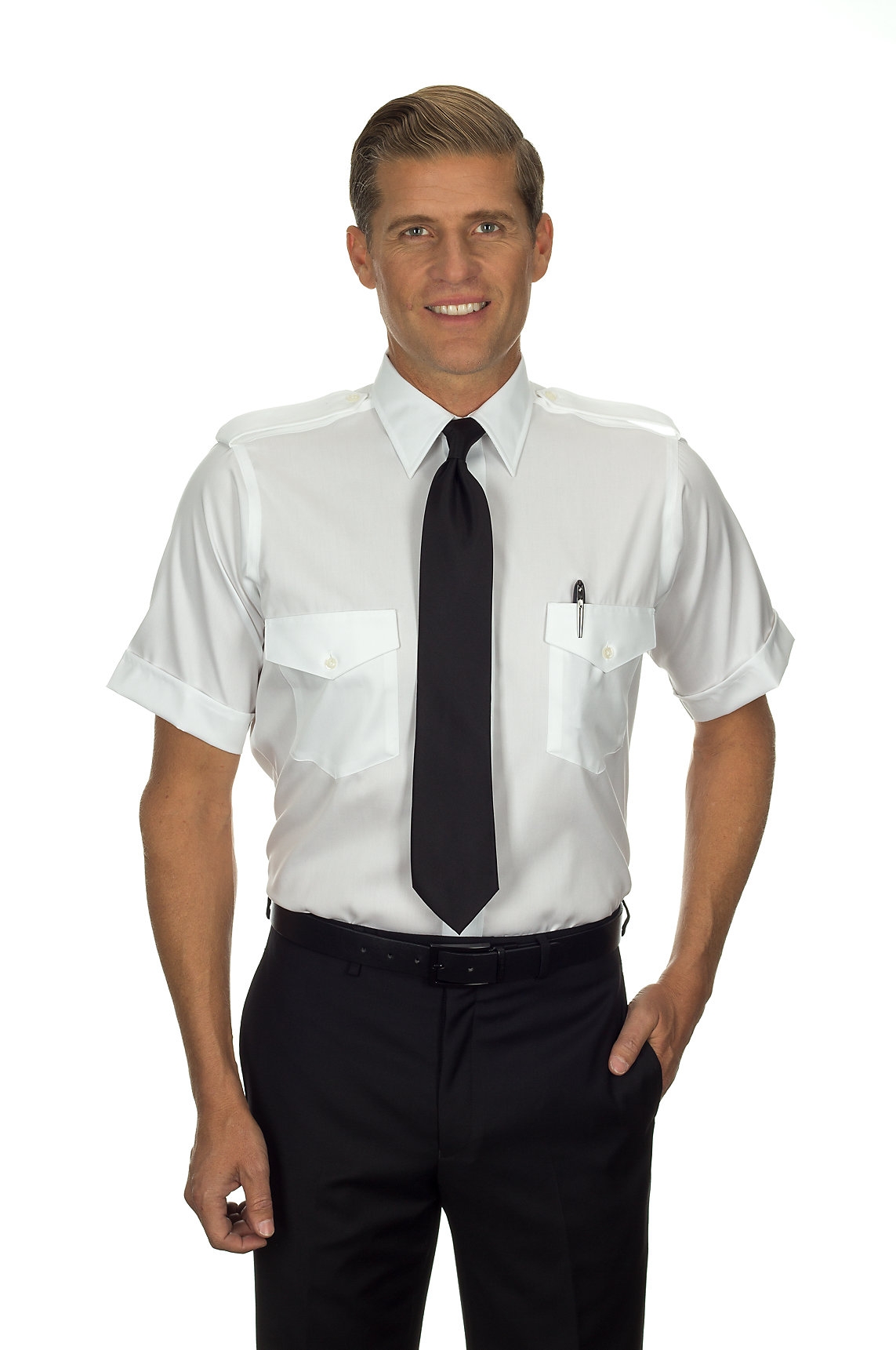 "THE AVIATOR ALL COTTON NON-IRON" NEW from Vanheusen - Regular Fit, Short Sleeve, White Only-242