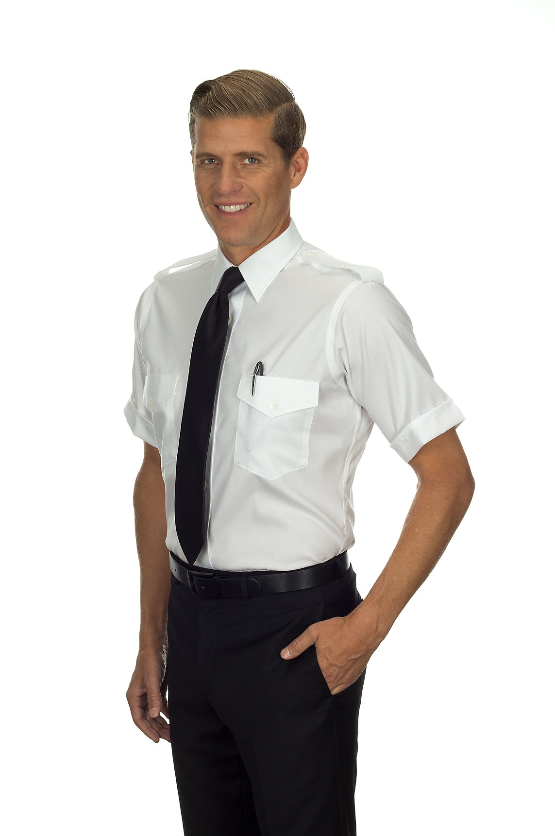 "THE AVIATOR ALL COTTON NON-IRON" NEW from Vanheusen - Regular Fit, Short Sleeve, White Only-246