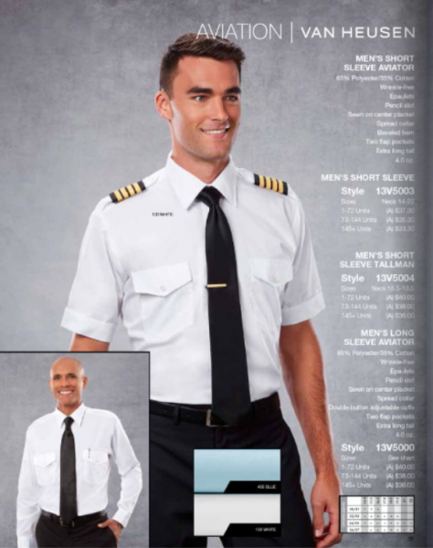 vanheusen mens pilot shirts